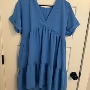 SHEIN Blue Casual Tiered Dress